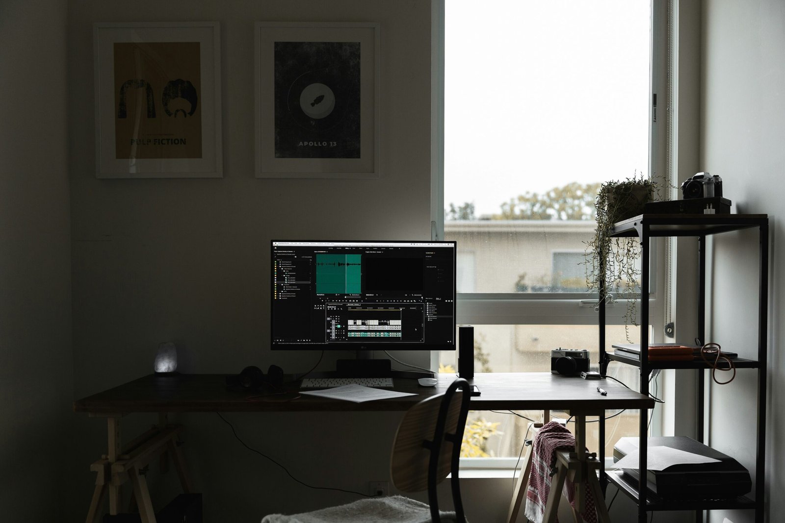 black flat screen monitor with screen turn on