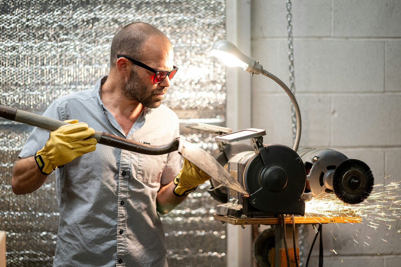 A man is working on a machine in a factory