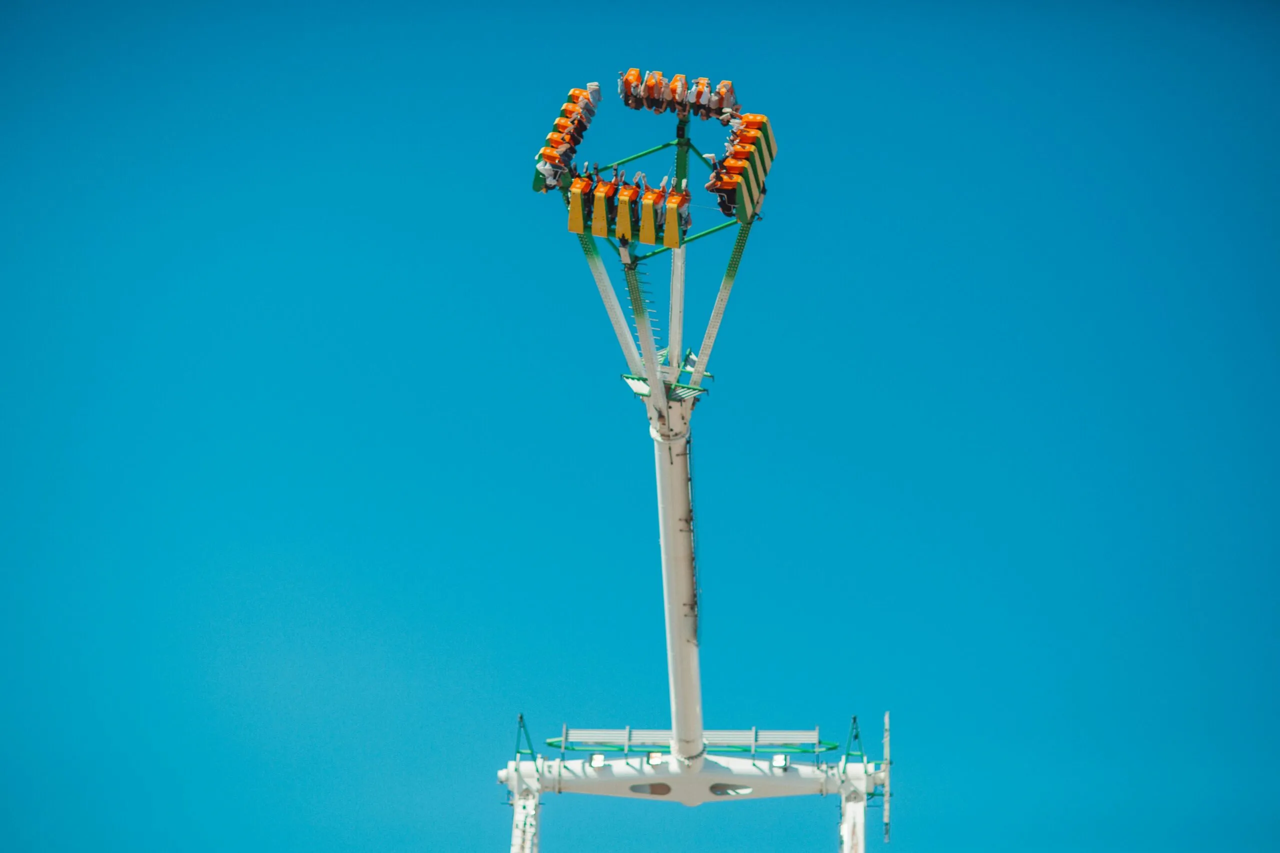 a large tower with a group of people on it