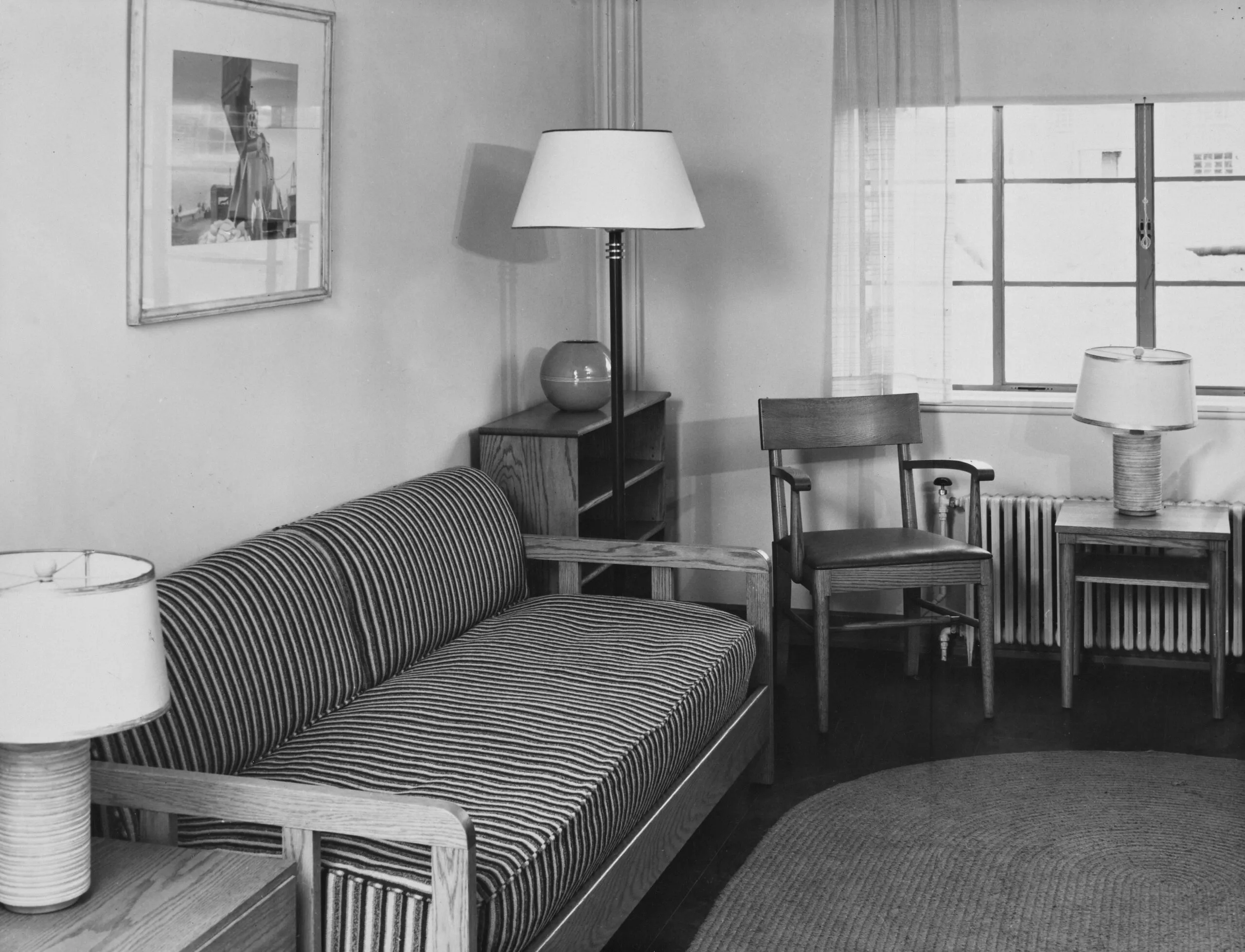 The Miriam and Ira D. Wallach Division of Art, Prints and Photographs: Photography Collection, The New York Public Library. "Living room of new Greenbelt house. Greenbelt, Maryland." The New York Public Library Digital Collections. https://digitalcollections.nypl.org/items/ee2babd0-c5d9-012f-a361-58d385a7bc34
