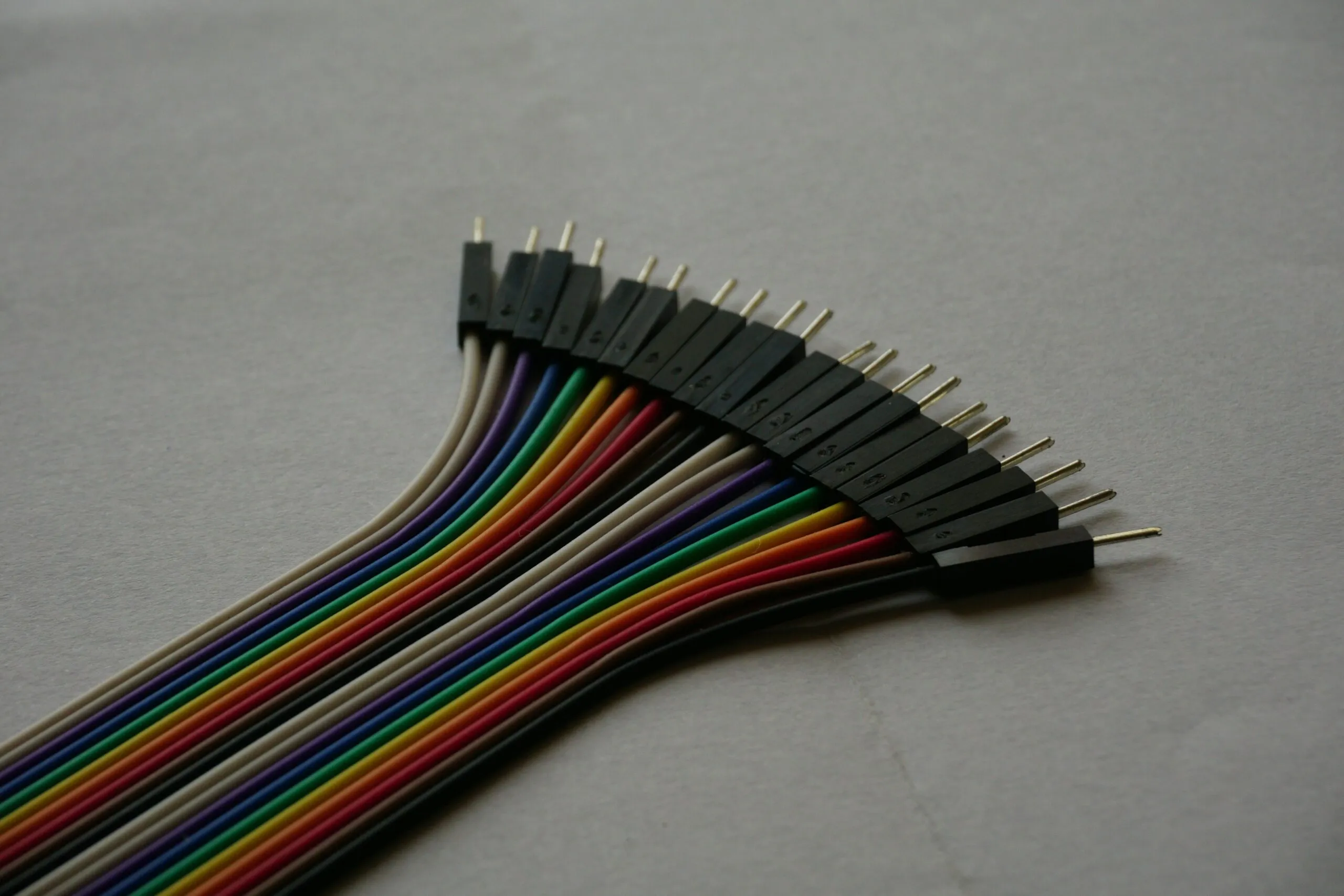 A close up of a bunch of wires on a table