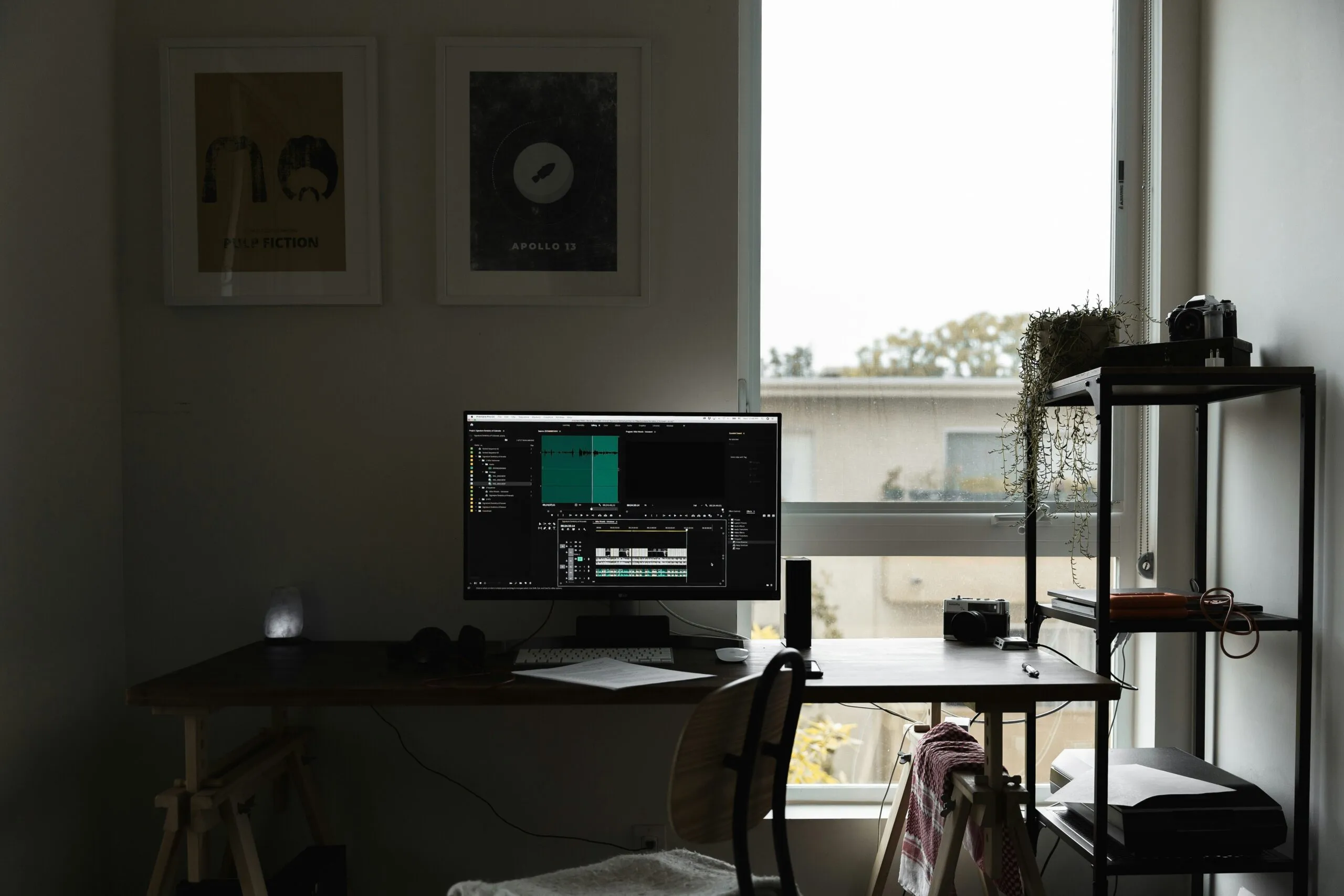 black flat screen monitor with screen turn on