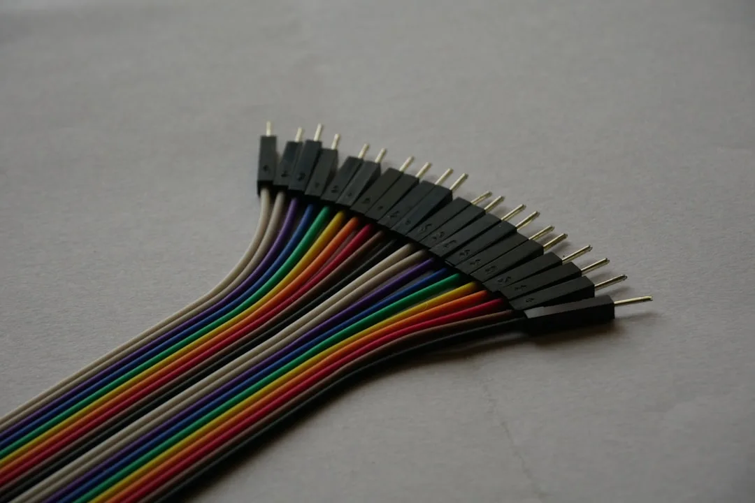 A close up of a bunch of wires on a table