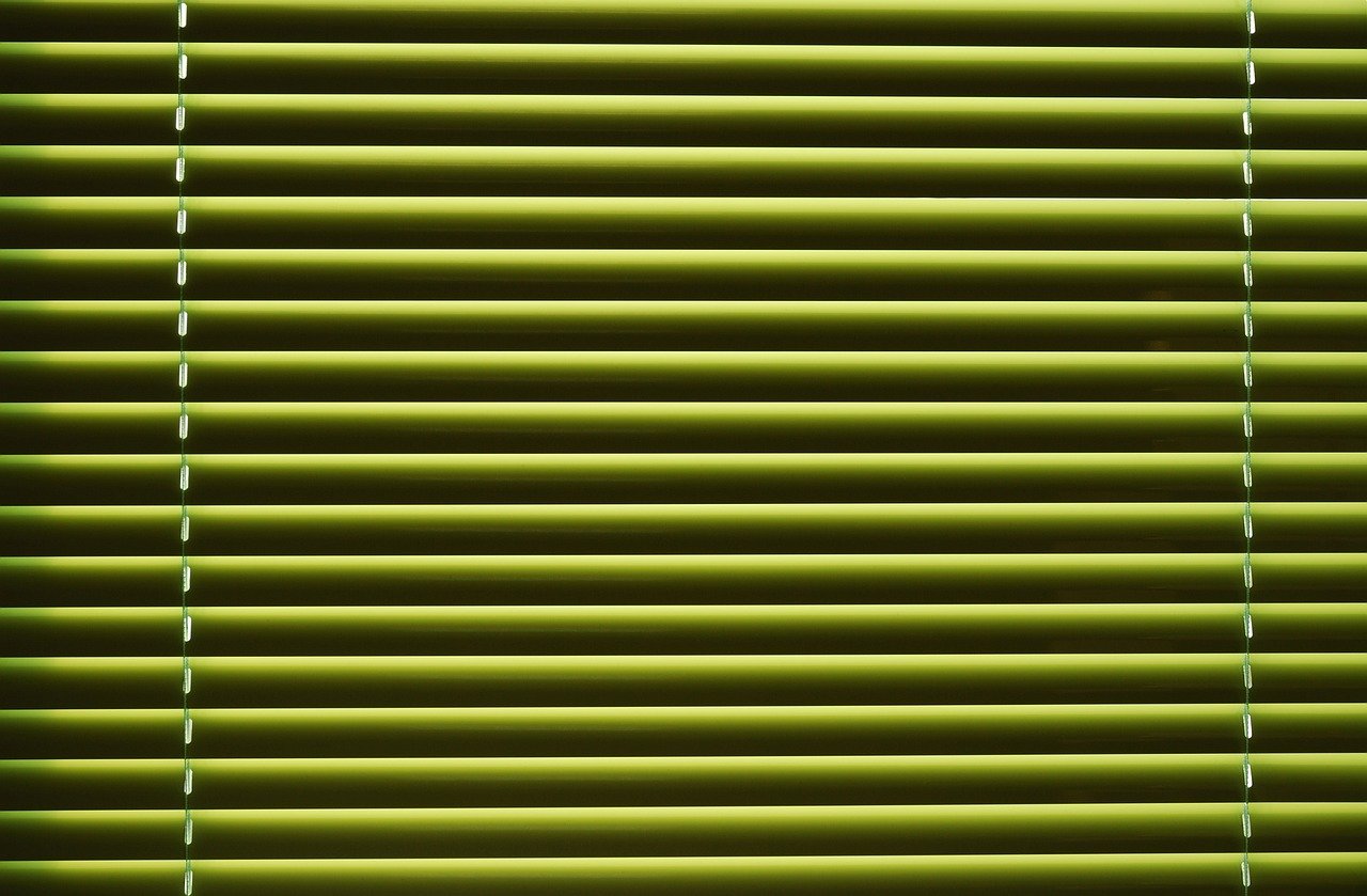 stripes, striped, light, blind, venetian blind, window blind, horizontal, metal, indoors, interior, shadow, row, pattern