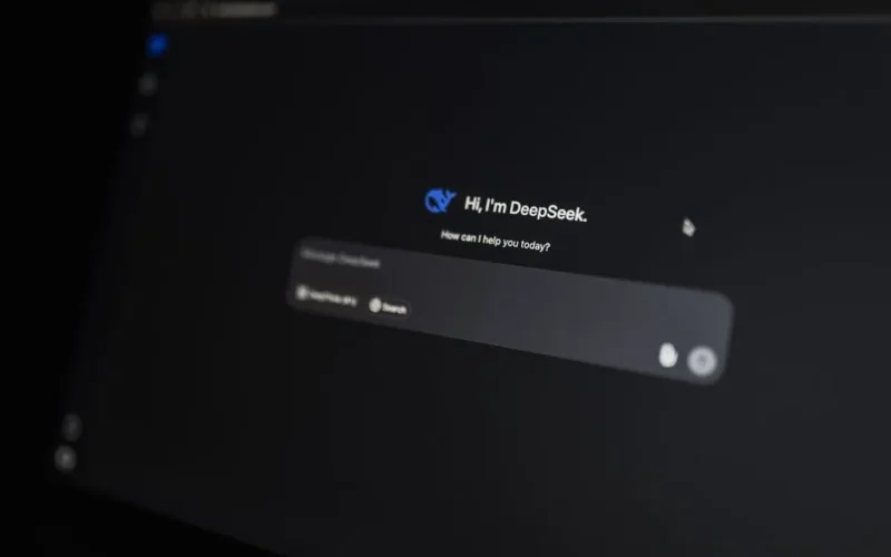 Close-up of an AI-driven chat interface on a computer screen, showcasing modern AI technology.